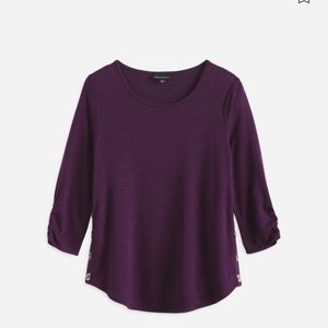 Fortune + Ivy Ruched 3/4 sleeve Sweater